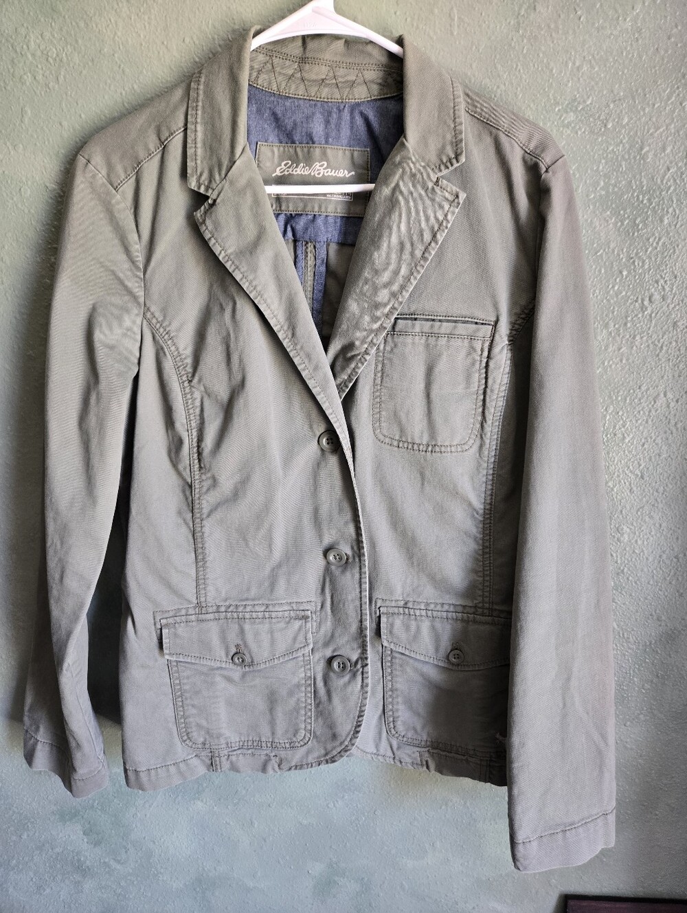 Eddie Bauer - Blazer Utility Jacket Coat - Green - Women's Size 14 Tall